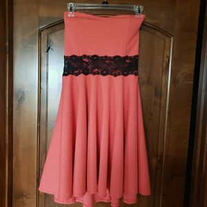 Pink strapless dress